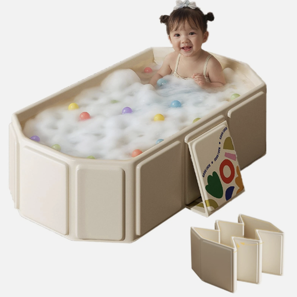 Toddler Bath Tub for Shower, Portable Baby Bathtub, Foldable Kids Bathtub